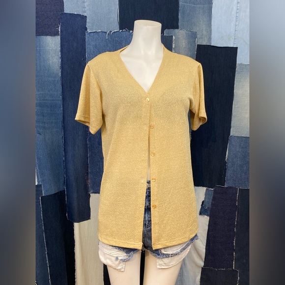 Vintage Short Sleeve Lightweight Blouse Sz M/L - Picture 2 of 7